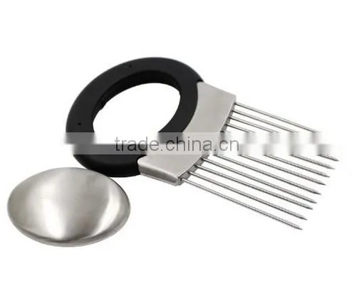 Stainless Steel Onion Holder With Odor Remover/wash Bowl, Onion Slicer photo-2
