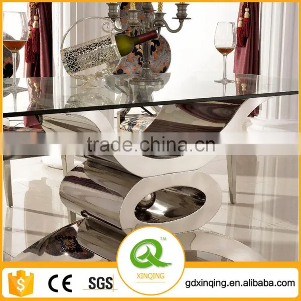Cheap Tempered Glass Top Stainless Steel Base Console Table Modern F346 photo-2