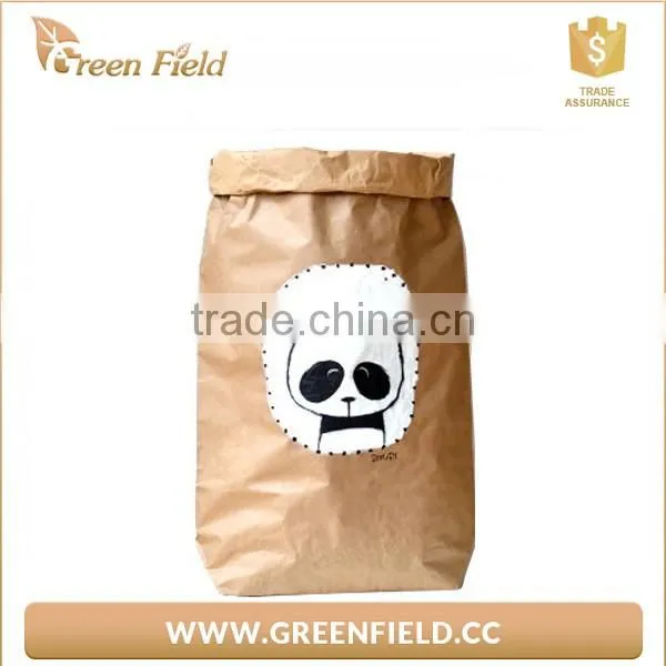 Green Field Kraft Paper Storage Bag Kids Toy Keeper Bag Storage Bag photo-6