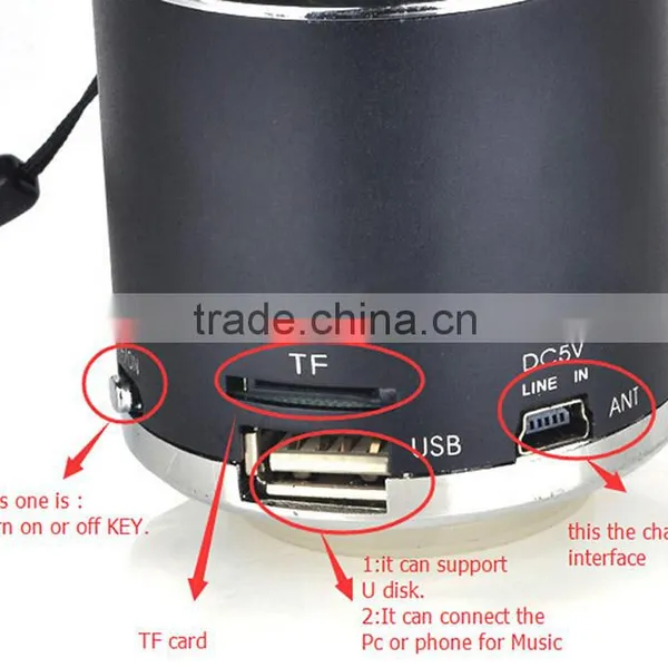 Cheapest Price Shenzhen Factory 3.5mm Jack Audio Cable Mini Portable Speaker With fm Radio photo-5