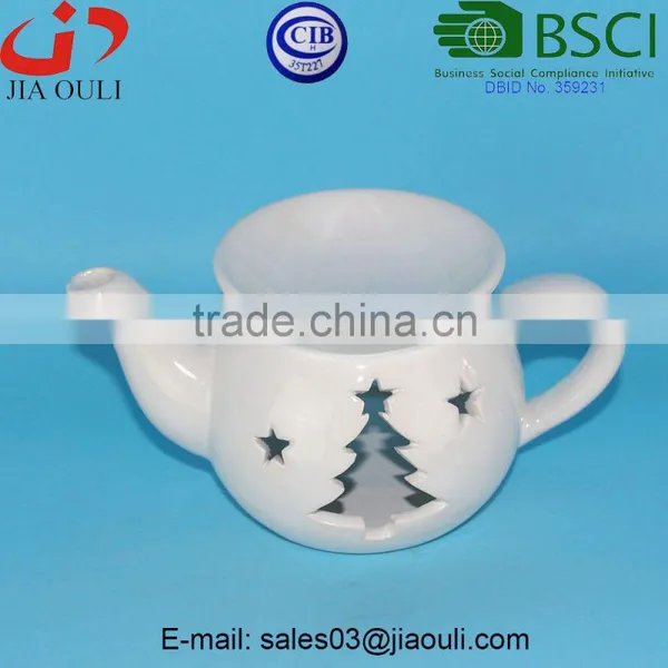 BSCI Audit Factory Modern Family Life Fragrance Lamp Ceramic Teapot Shape Oil Burner, Gifts & Decor Ceramic Oil Warmer photo-2