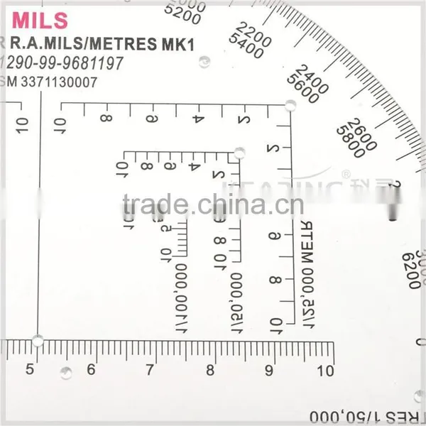 6 Inch Military Protractor for Soldiers Training, Transparent High Quality Protractor for Military, Half Moon Shape #KMP-1 photo-4
