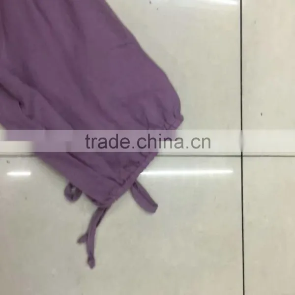 Women 100%cotton Middle Sleeve Purple T-shirt Garment Stock Lot photo-3