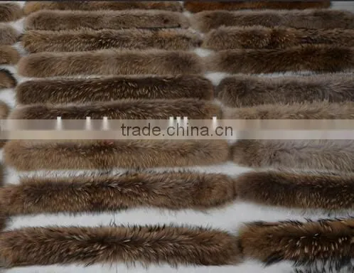 BBG-H-6 Dyed Large Raccoon Collar Fur Trim for Winter Coat Parka photo-4