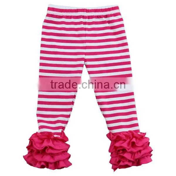 2017 Spring Fashion Valentine's Day Icing Pants Wholesale Cotton Triple Ruffle Baby Leggings Pants photo-2