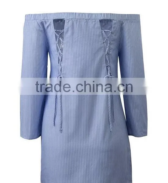 Runwaylover EY2330B Europe Style 2017 Ladies Fashion Off-Shoulder Blouse photo-5