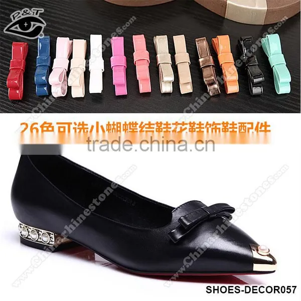 Different Colors Patent Leather Bowknot For Shoe Decorations photo-4