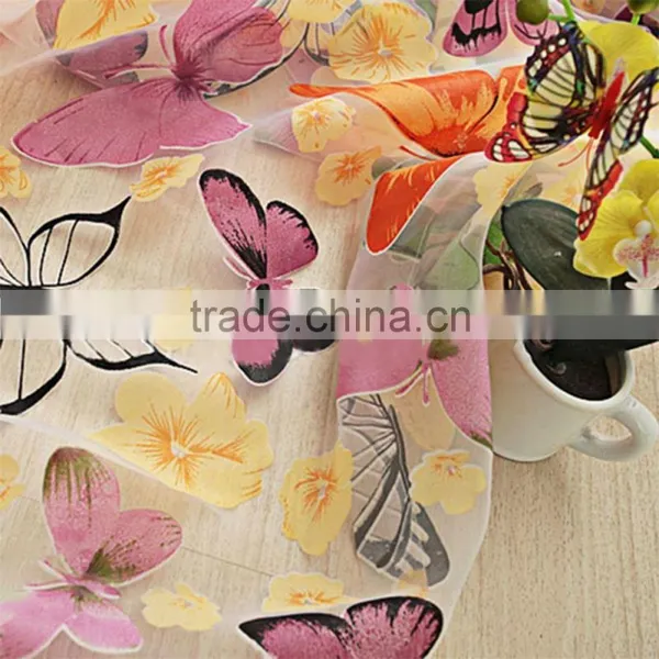 2016 Hot Romantic Butterfly Transparent Curtains Tulle 1x2m for Casement And Door Printed Window Curtain Sheer Voile Curtain photo-2