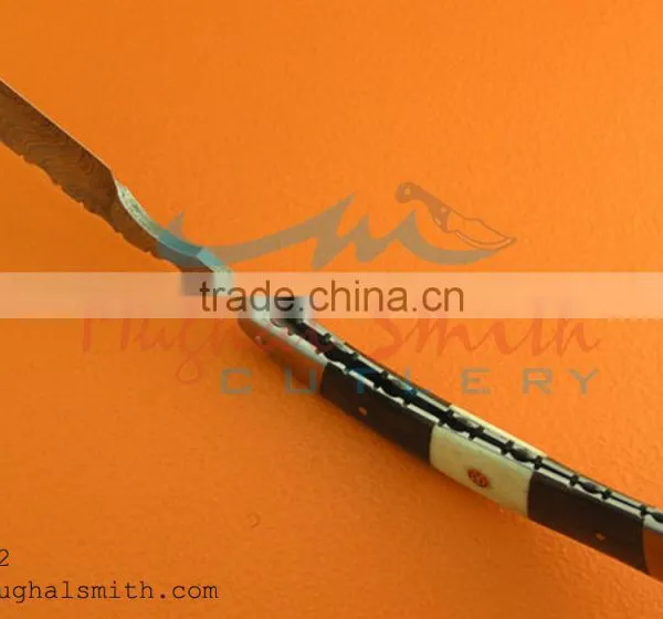 Damascus Steel Razor With Camel Bone and Wood Handle photo-2