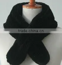 Black Warmly Faux Rabbit Fur Scarf