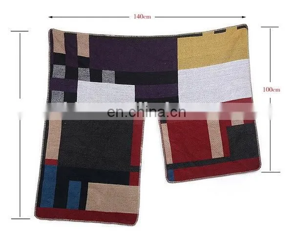 New Arrival Plaid Blanket Shawl Scarf Embroider OEM Acceptable photo-3