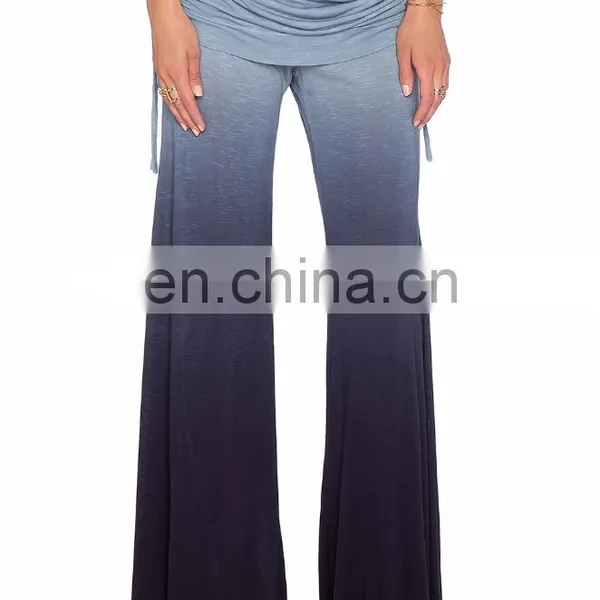 Women Fashion Folding High Waist Elastic Band Pants Tie photo-2