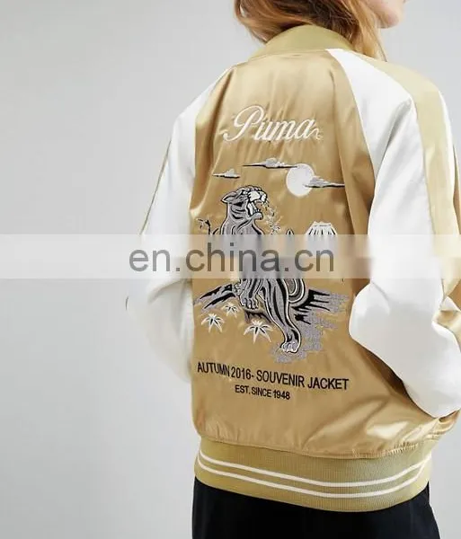OEM Factory Small Quantity Cheap Price Bomber Jacket Ladies Fashion Clothing Embroidery Jacket photo-3