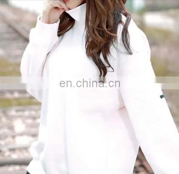 Clothing Women Spring Autumn Ladies Tops Loose Cotton Long Sleeve Batwing High Chimney Collar Velvet Sweatshirt for Women photo-2