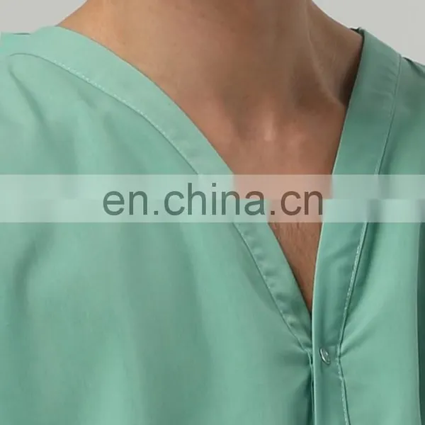 Green Soft Fabric Hospital Clothing Patient Nightwear photo-4