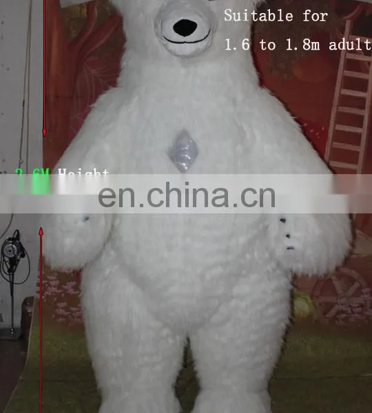 New Arrival!!HI CE 2-3 Meters Inflatable Polar Mascot Costume for Adults,inflatable Bear Mascot Costume With Plush Hair photo-3