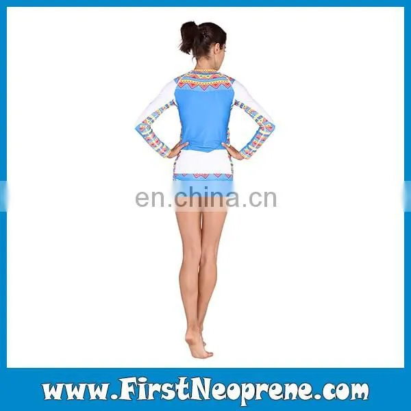 Light Blue Color Anti UV Skinswear Rash Guard For Women photo-4