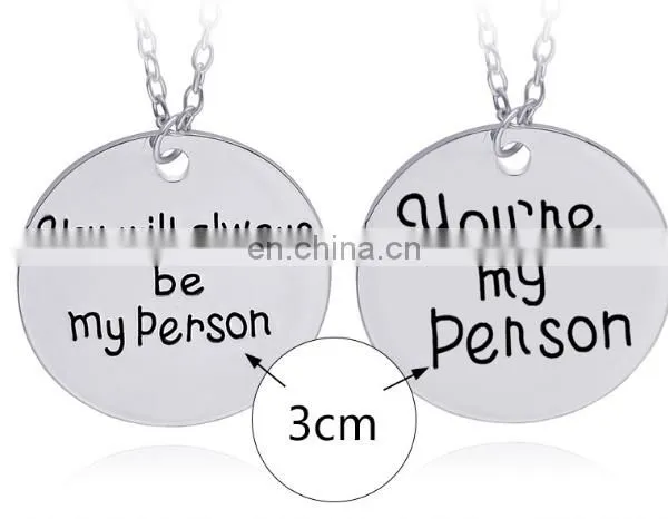 Jewelry 2pcs/set YOU ARE MY PERSON Anchor Pendant Tag Necklace You Will Always be my Person Jewelry Couple for Valentine's Gifts photo-2