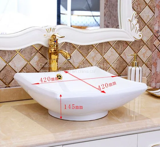 Good Selling Bathroom New Special Tabletop White Cabinet Wash Hand no Hole Basin Sink With Competitive Price photo-2