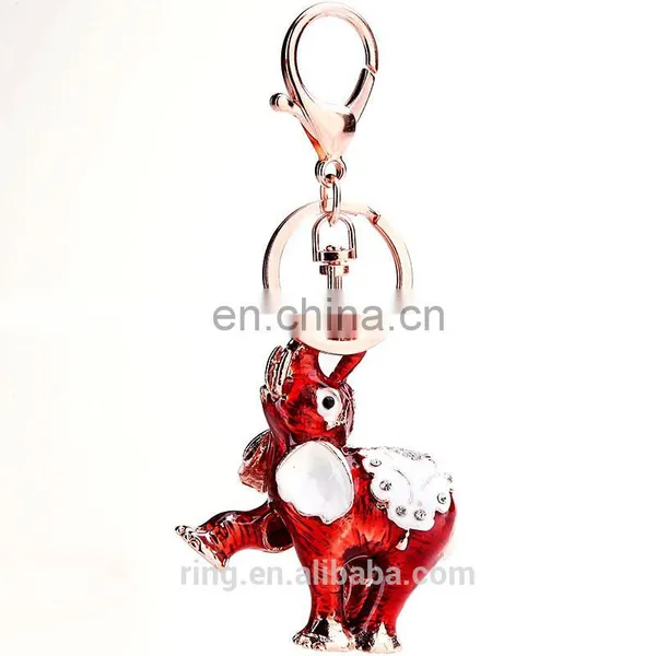 Online Product Selling Fashion Souvenir Items Gold Elephant Keychain photo-3