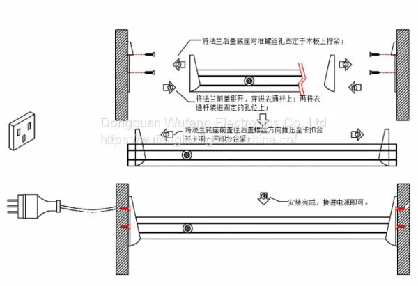 AC220V PIR Motion Sensor LED Wardrobe Rail Lighting photo-4