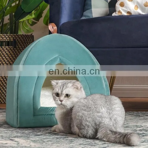 Pet Supply Outdoor Travel Sleep Warmth Durable Waterproof 2 In 1 Cat Bed With Canopy photo-2