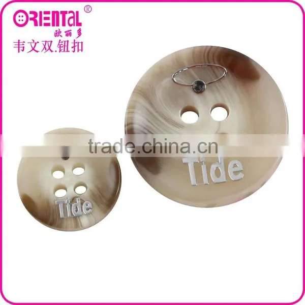 4 Holes Brown Plastic Resin Button for Lady's Wind Coat photo-2