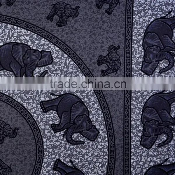 Indian Tapestry Cotton Gray Mandala Elephants Vintage Wall Hanging Tapestries Throw Bedsheet photo-3