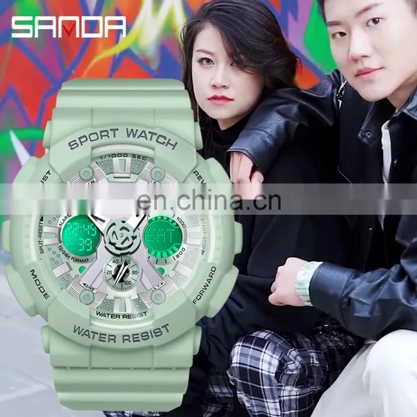 SANDA 6033 Men's LED Quartz Watches Military Fashion Sports Analog Alarm Watch Waterproof photo-4