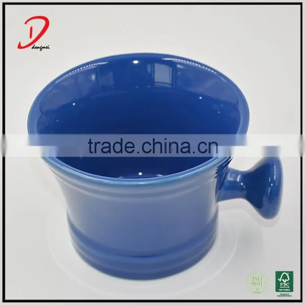 Wholesale Private Label Blue Ceramic Shaving Bowl With Handle photo-4