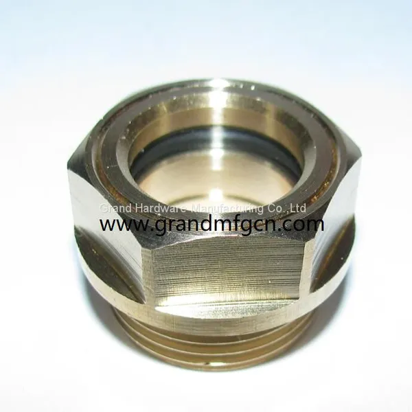 Gasketed Compressor Oil Sight Glass With Borosilicate Glass and Stainless Steel Reflector