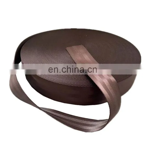 Hot Sales Durable Brown Color 47mm High Tenacity OEM Fabric Woven Polyester Webbing Strap for Airplane Car Seat Belt photo-5