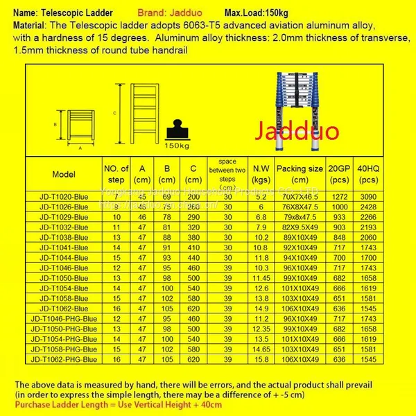 Single Blue Telescopic Ladder photo-2
