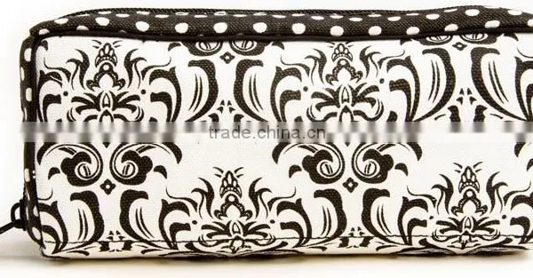Black Flower Printed Canvas Small Essential Oil Carrying Case Holds 10bottles, Flower/polka Canvas Essential Oil Carry Bag /case photo-2