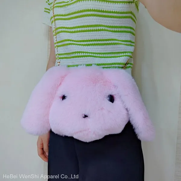 015China Supplier Plush Bag Imitation Rabbit Hair Bag Girls Shoulder Bag Long Chain Crossbody Bag Girls Coin Purse photo-4