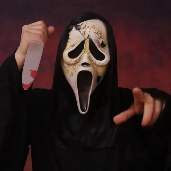 Halloween Scream Mask Horror Face Prop photo-5