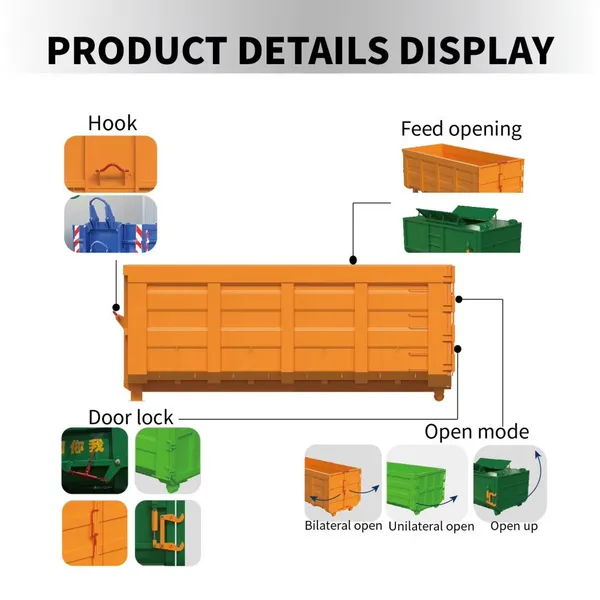 BOLI Steel Dustbin Trash Bin Large Waste Garbage Bin Hook Lift Container Dumpster for Sale