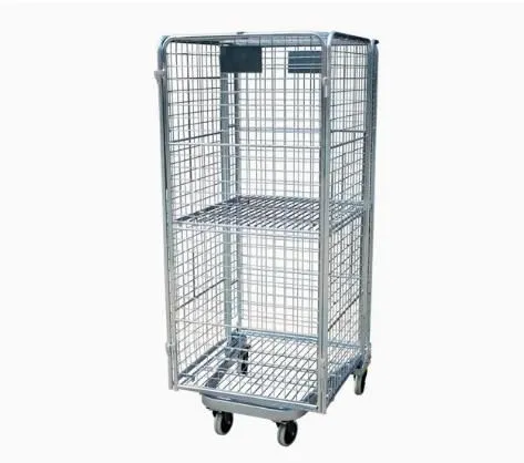 Warehouse Galvanized Wire Roller Cart Wholesale, Cage Trolley Milk Trolley photo-3