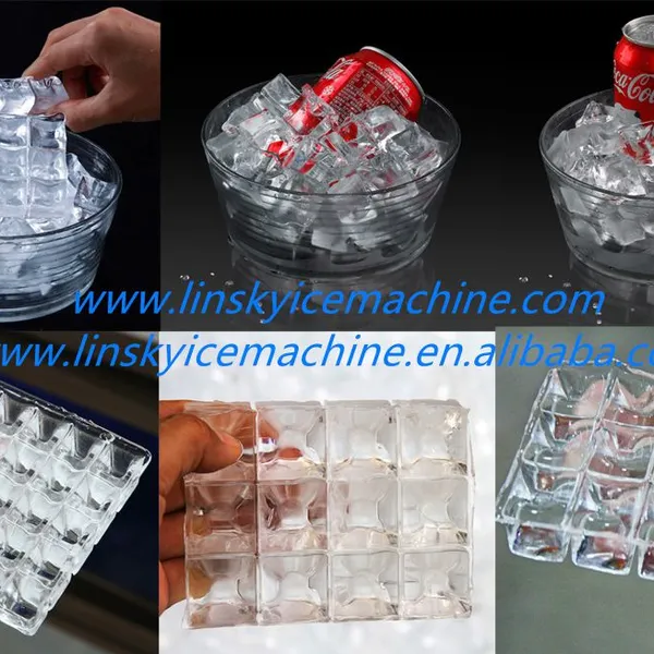 Linsky 120kg/24hr Square Ice Cube Maker Ice Cube Making Machine Price photo-5