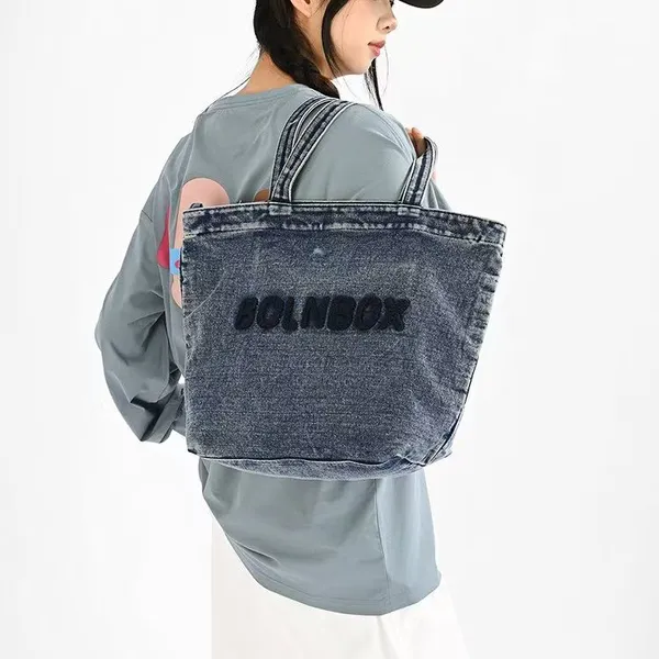 denim tote bag 2026fashion  jean fabric  handbag