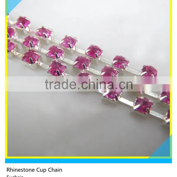 High Quality Rose Rhinestone Cup Chain For Decoration SS6/SS10/SS16 photo-3