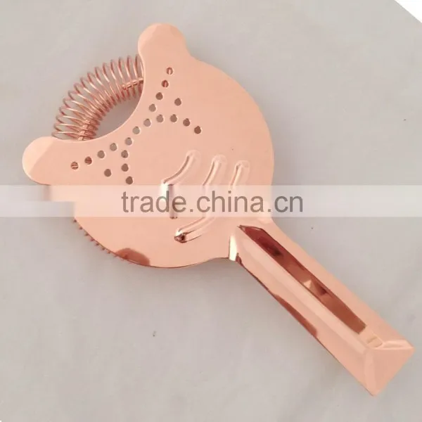 Stainless Steel Ice Cocktail Strainer With Copper Plated Color photo-2