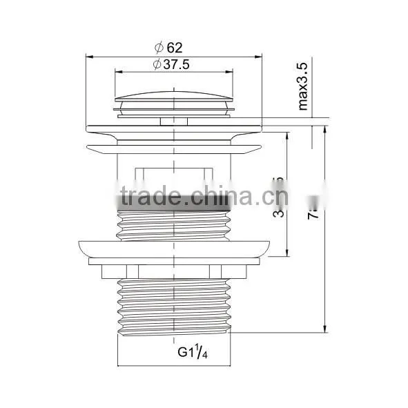 Watermark High Quality Basin Wash Accessories With Overflow Brass Waste Pop Up Click Clack (K80) photo-2