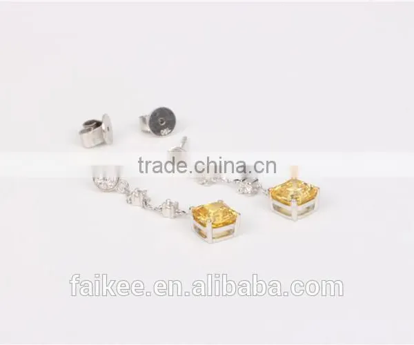 Simple Design Handmade Crystal Earrings Zirconia Silver photo-3
