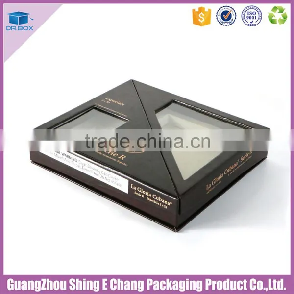 Luxury Creative Design Paperboard Cigar Packaging Box With Window/cigar Box With Insert Holder photo-2