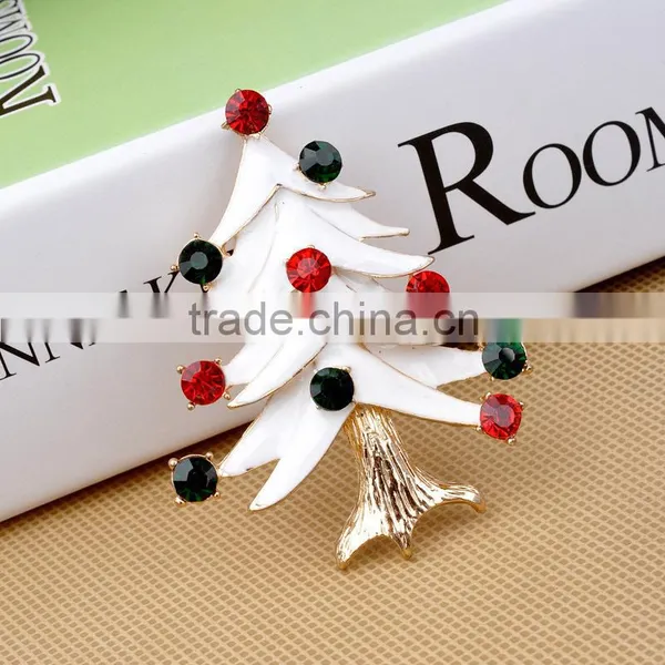 White Color Christmas Tree Brooch photo-3