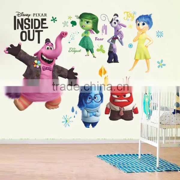 Cartoon Inside Out Wall Stickers for Kids Rooms Wall Decals Anger Fear Sadness Joy Disgust Bingbong Art Poster Decoration photo-3