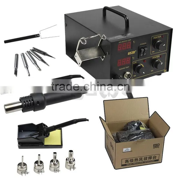 2in1 SMD Soldering Rework Station Hot Air & Iron 852D+ 5Tips ESD PLCC BGA photo-5
