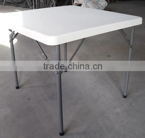 Hight-adjustable Square Dining Room HDPE Plastic Folding Table photo-3