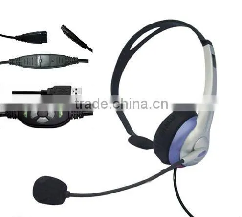 Monaural Cheap Computer USB Headset for PC/website/MSN HSM-69GQDUSBC